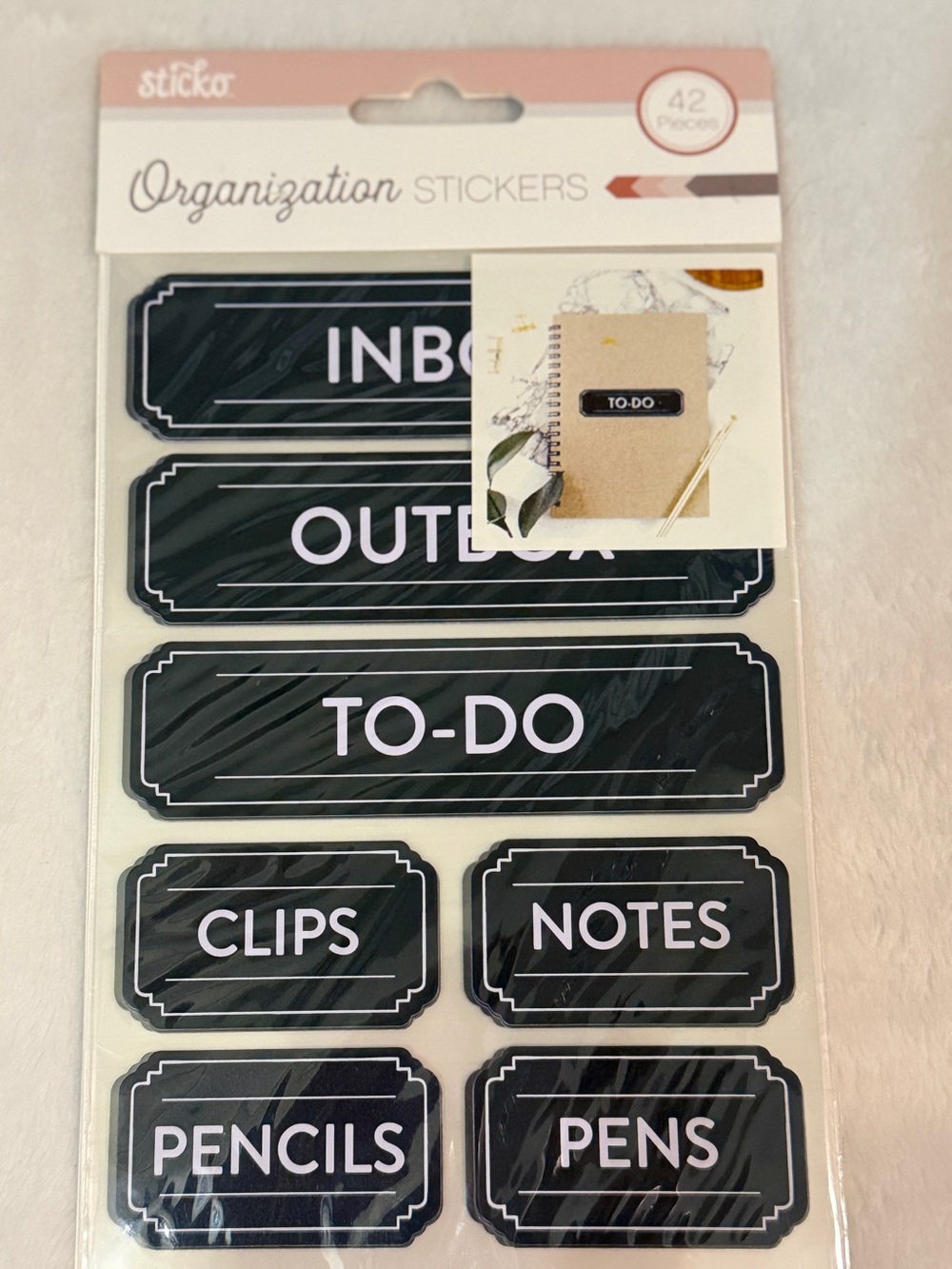 Black 'To-Do' Organization Label Stickers - Pack of 42